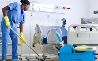 Healthcare Cleaning Professionals Maintaining a Safe Medical Facility