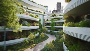 Sustainability in facility management: A modern facility showcasing clean and green practices