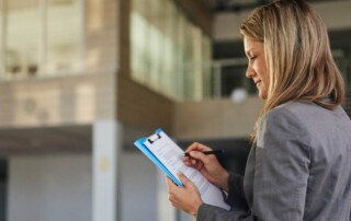 Business professional preparing a bid for RFP in cleaning services
