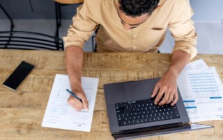Cleaning contractor completing a bid table RFP for facility services
