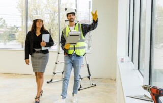 Facility manager and consultant during facility management consulting walkthrough